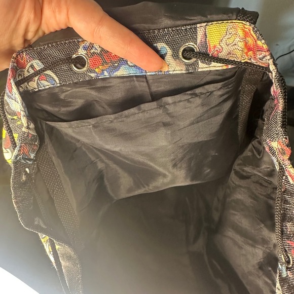 Pre-Loved Tattoo Print Backpack Mini Book Bag Purse‎ Drawstring Bag - Picture 8 of 8